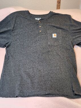 Carhartt Men's Gray Heather Henley Pocket T-Shirt Size XL